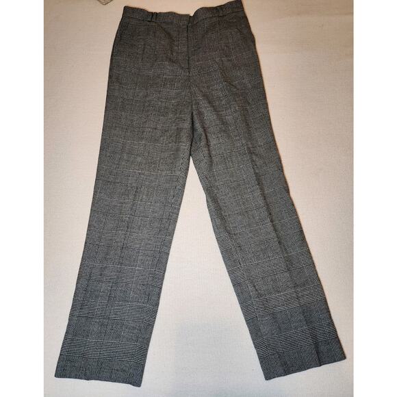 Talbots Wool Pants Women Sz 12, Fully Lined, Flat Front, Houndstooth - Picture 1 of 10